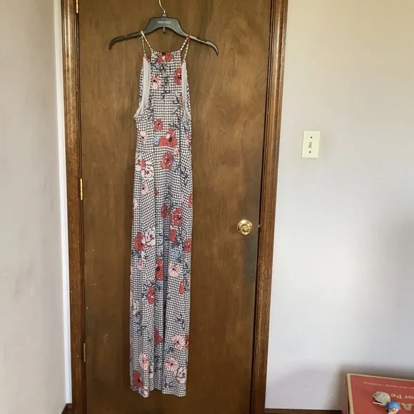 Relist8/8❌Candie’s front slit halter print maxi dress w keyhole XL jr - Picture 9 of 16